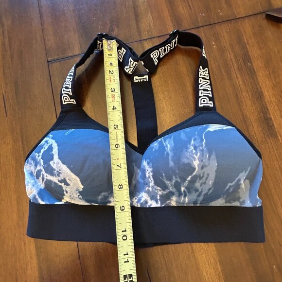 Victoria's Secret Pink Ultimate T-Back Push-Up Sports Bra Black Blue Size XS - Picture 14 of 15